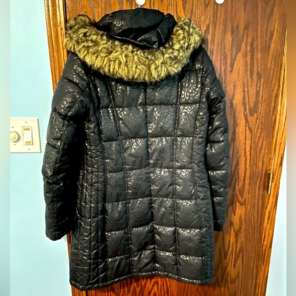 Liz Claiborne Long Puffer Parka with Removable Hood - Picture 2 of 3